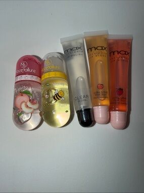 Max & Moccallure Lip Gloss Set — Pink, Yellow, Clear, Orange
